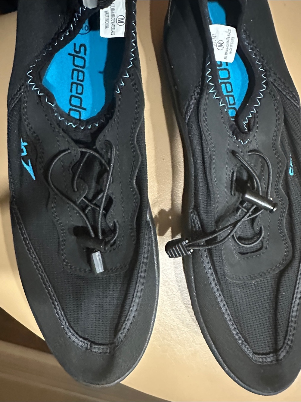 Speedo Men’s Black with Blue Insole Water Shoes -Size M/9-10 - Picture 6 of 6